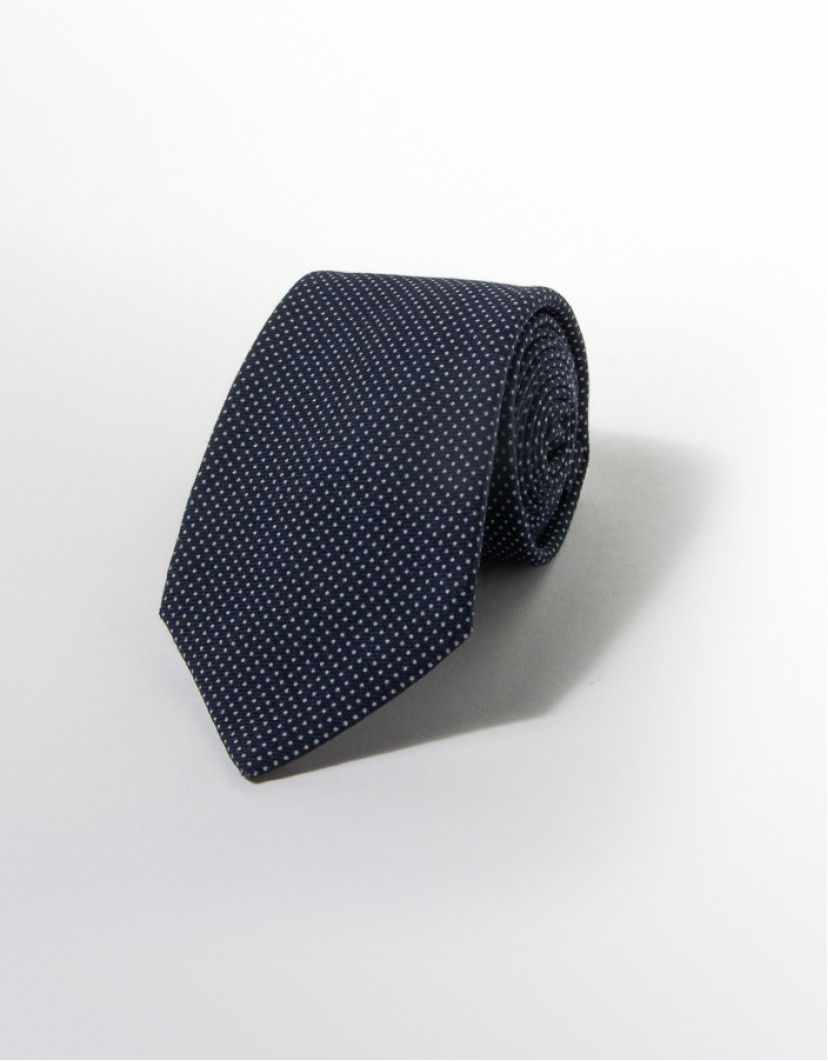 Patrick Hellmann Collection Blue Wool Tie With Small Dots image